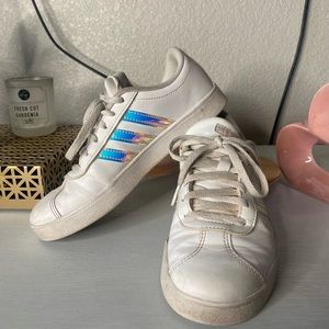 Girls Adidas Superstar, iridescent stripe, 3